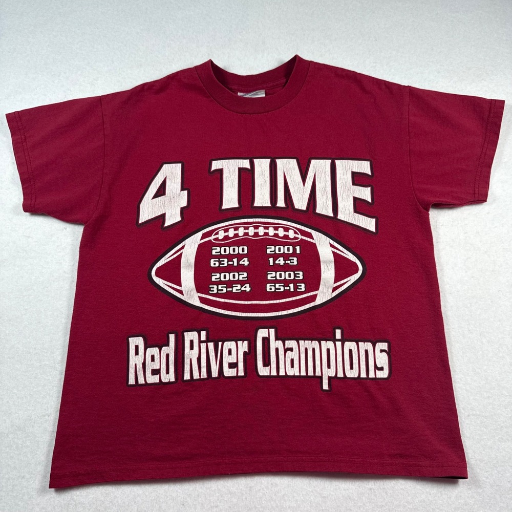 Vintage Red River Champions Football Shirt Youth L 2000-2003 Oklahoma vs Texas